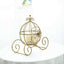 Candle Holder Gold Wrought Iron Cinderella Carriage Card Display - Wedding Table Accent 11" - Linen Luxes