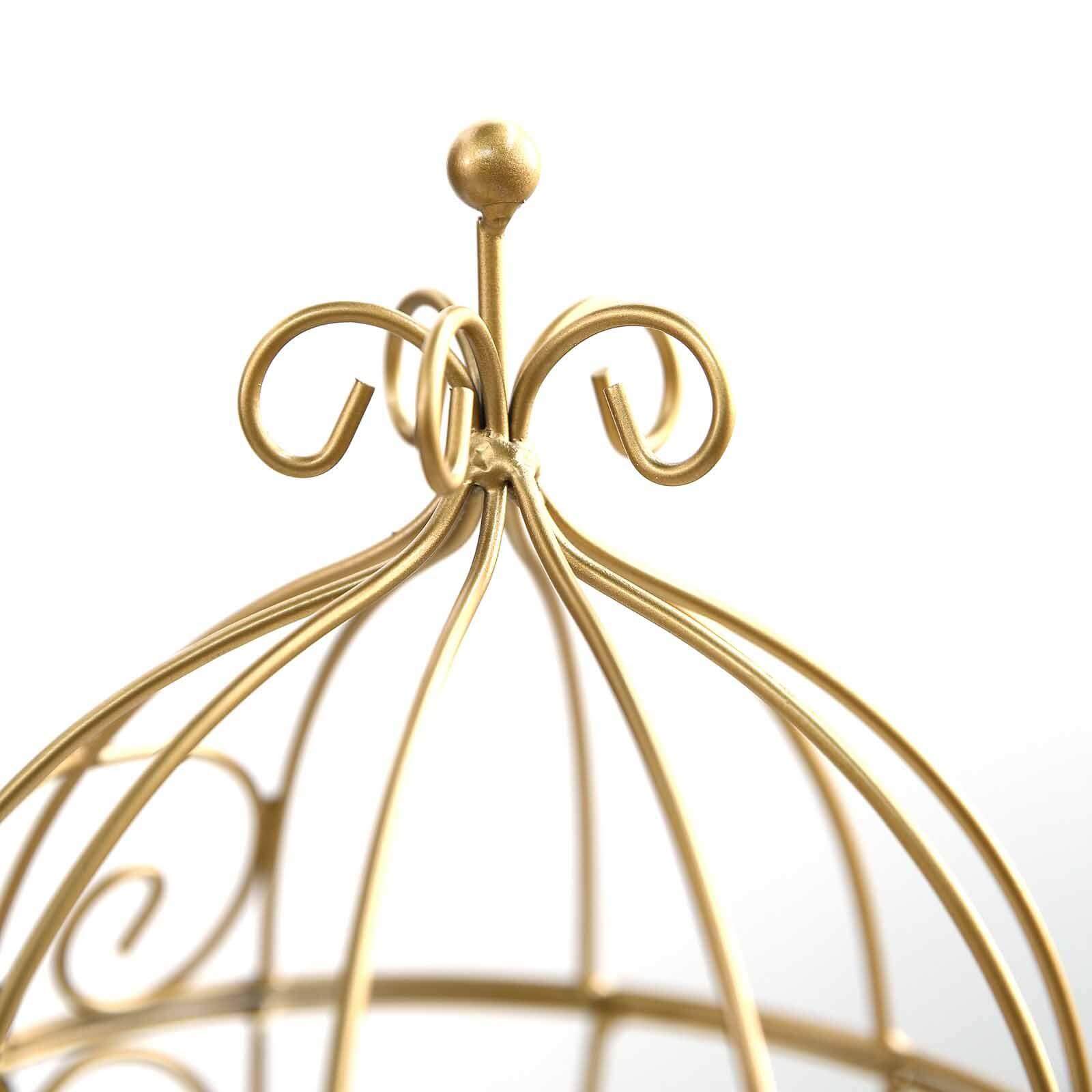 Candle Holder Gold Wrought Iron Cinderella Carriage Card Display - Wedding Table Accent 11" - Linen Luxes