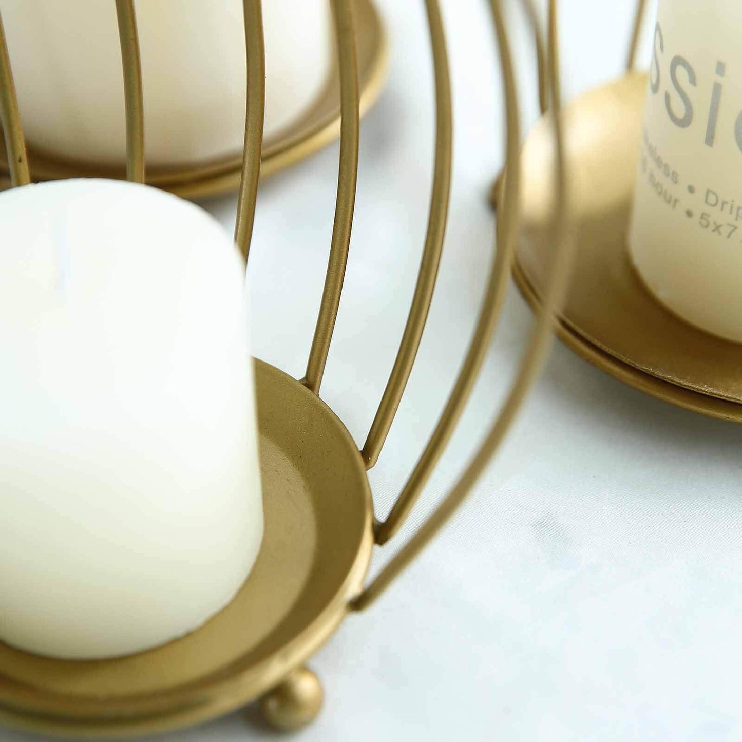 Candle Holder Gold Wrought Iron Cinderella Carriage Card Display - Wedding Table Accent 11" - Linen Luxes