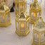 6-Pack LED Tealights Warm White Moroccan Style Gold - Battery Operated Mini Lantern Candle Lamp Centerpieces 3.5"