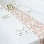 Mesh 12"x108" Table Runner Rose Gold - Leaf Vine Embroidery
