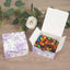 25 Pack Party Favors Boxes in French Toile Pattern, Matte Lavender and White Candy Gift Boxes - Cardstock Paper - 4"x4"x2"
