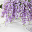 6 Pack Purple Silk Wisteria Vines Hanging Plants, Long Artificial Flowers Bushes - 4 Full Strands in 1 Bush - 21"