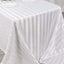 Satin Striped 90"x132" Rectangular Tablecloth White - Seamless Silky Smooth Wedding Decor