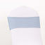 5 Pack Spandex Chair Sashes Dusty Blue with Gold Rhinestone Buckles - Reusable Four-Way Stretch Sash Bands 5"x14"