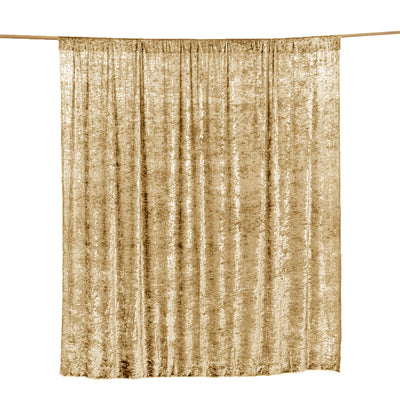 Champagne Crushed Velvet Backdrop Curtain â€“ 8ft x 8ft Event Drape with Rod Pocket, Privacy Panel for Photo Booths & Events - Linen Luxes