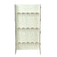 3-Tier Wooden Rectangle Champagne Wall Glass Holder in White for Rustic Events & Banquets