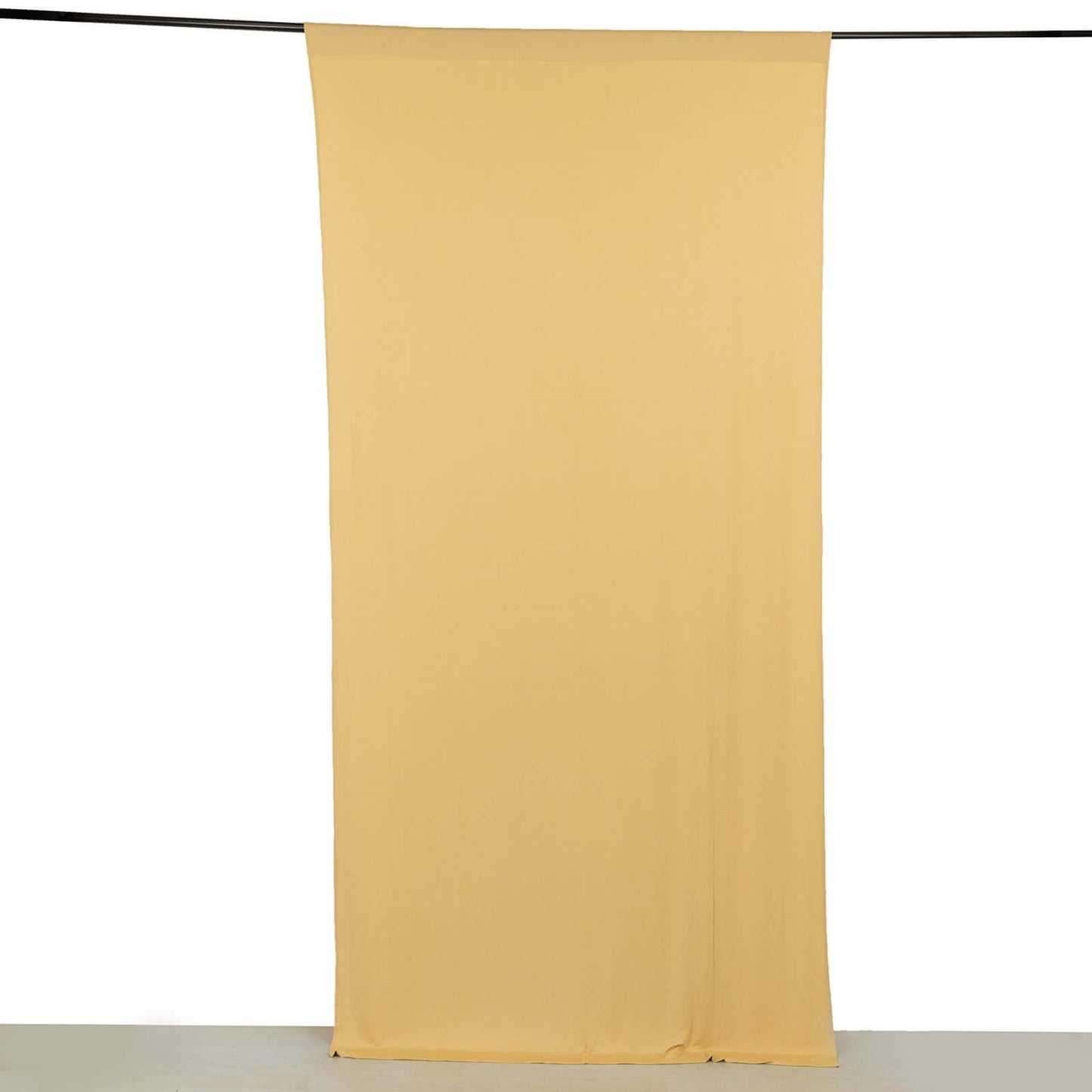 Champagne 4-Way Stretch Spandex Event Curtain Drapes, Wrinkle Free Backdrop Event Panel with Rod Pockets - 5ftx10ft