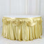 Satin 14ft Table Skirt Champagne - Pleated Double Drape Table Cover