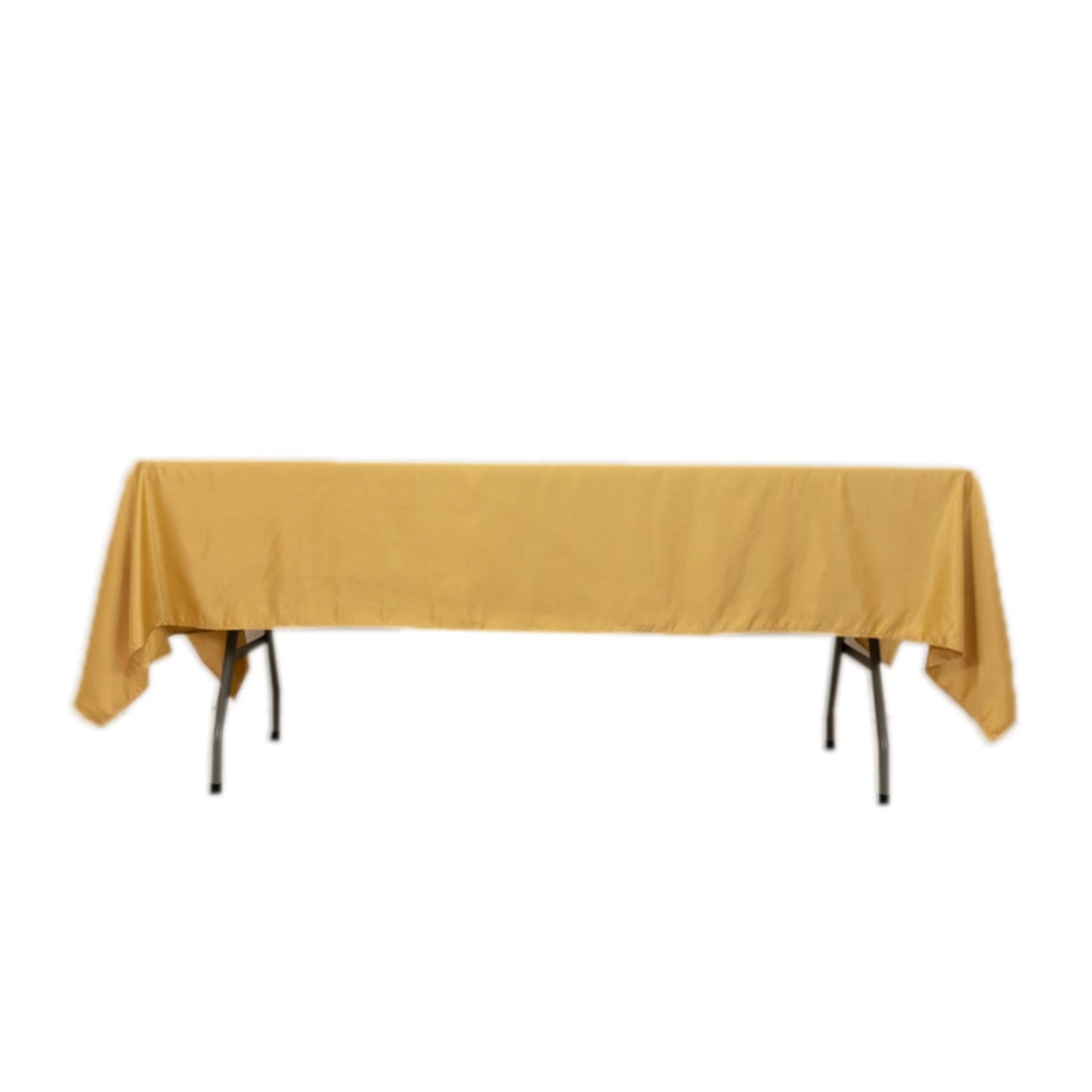 Lamour Satin 60"x102" Rectangle Tablecloth Champagne - Durable & Silky Soft Feel Table Cover