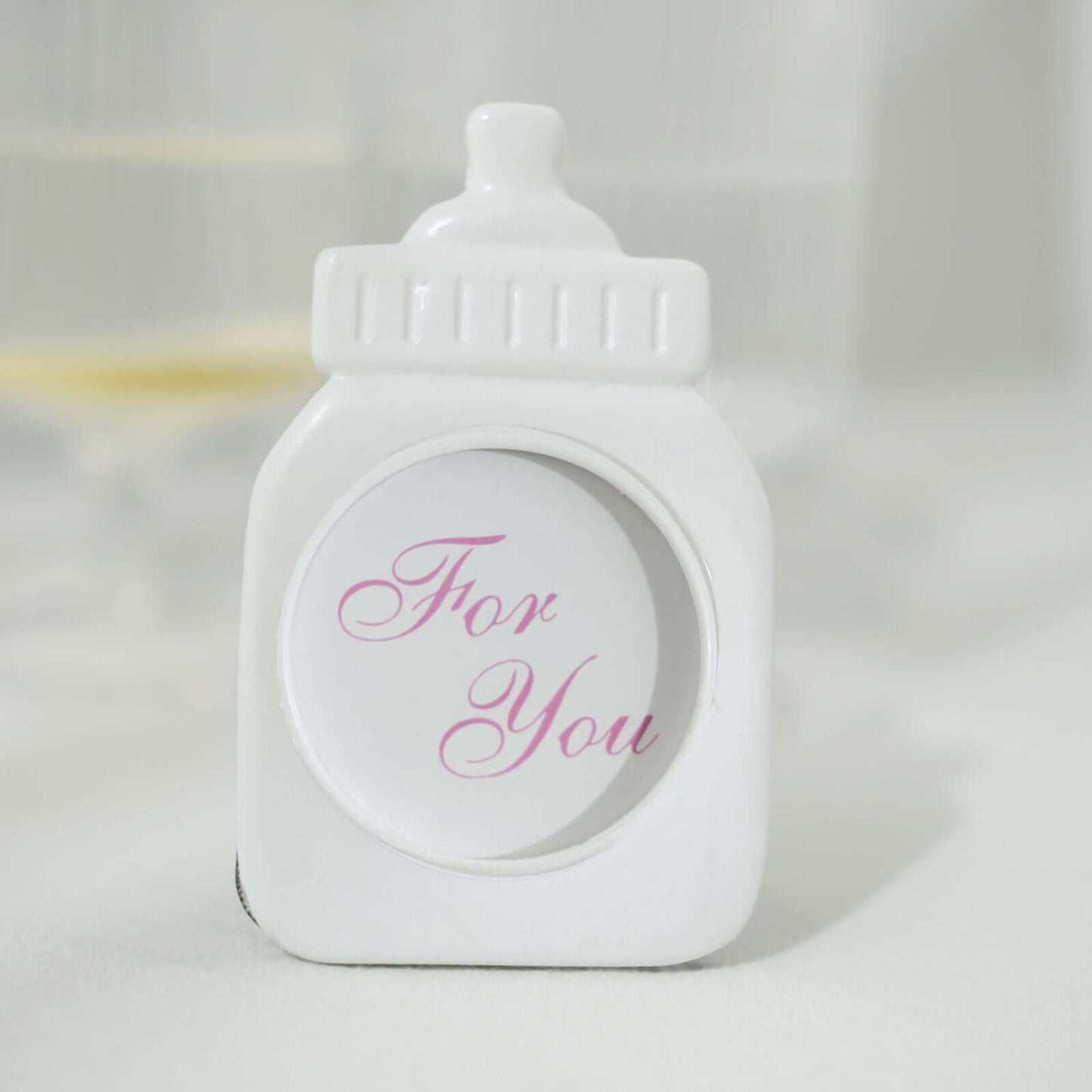 4 Pack White Resin 4" Baby Feeding Bottle Picture Frame Party Favors, Baby Shower Favors, Gender Reveal Party Gifts