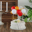 14 Pcs Balloon Cake Topper Clear, Gold, Red and White - Whimsical Clustered Mini Garland Cake Inserts DIY Party Decorations