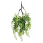 55" Cream Artificial Silk Hanging Wisteria Vine Flower Chandelier, Round Draping Garland Canopy With Interchangeable Branches