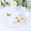 Set of 20 Plastic Round Dinner and Salad Plates in Clear with Gold Butterfly Design & Gold Rim - Stylish Disposable Dinnerware 8", 10"