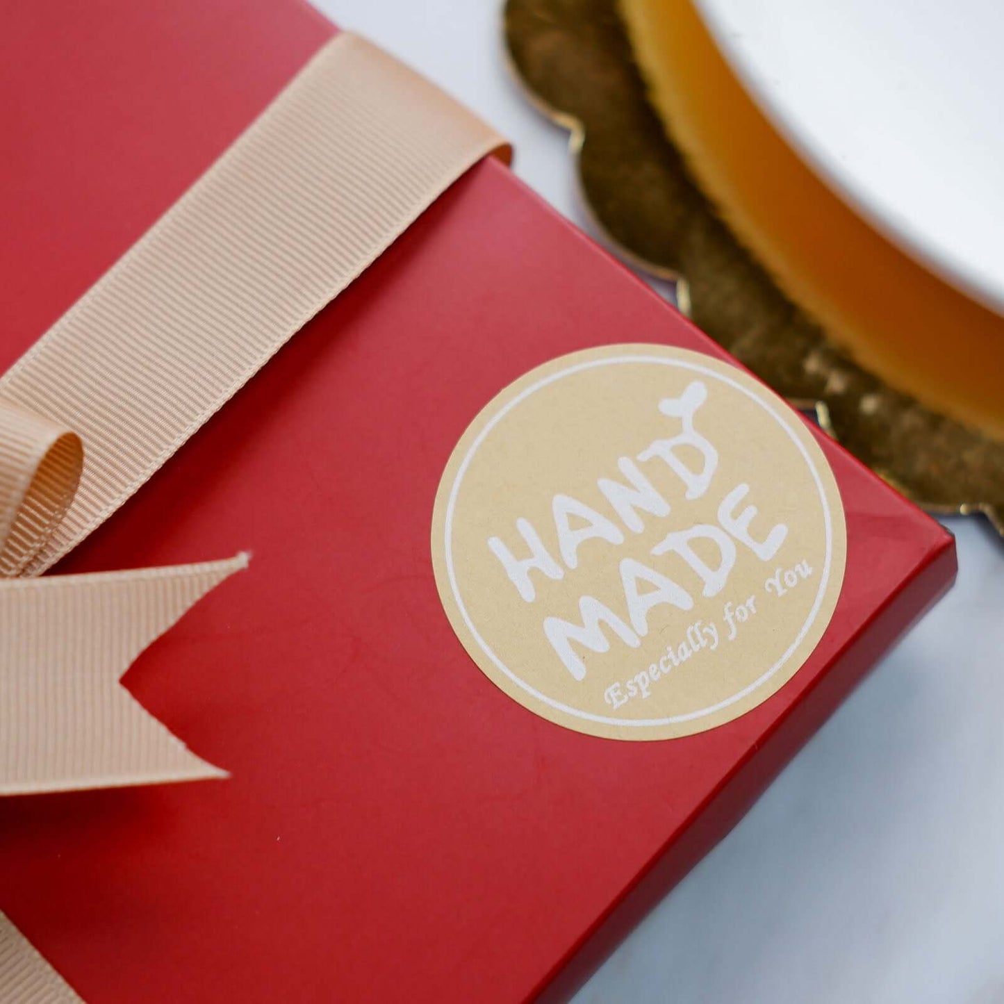 500Pcs 1.5" Handmade Especially For You Stickers Roll, Cookie and Bakery Box Labels - Round