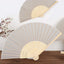 5 Pack Silver Asian Silk Folding Fans Party Favors, Oriental Folding Fan Favors