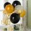 11 Pcs Balloon Cake Topper Black, Clear and Gold - Whimsical Clustered Mini Garland Cake Inserts DIY Party Decorations