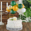 14 Pcs Balloon Cake Topper Clear, Gold, Hunter Green and White - Whimsical Clustered Mini Garland Cake Inserts DIY Party Decorations