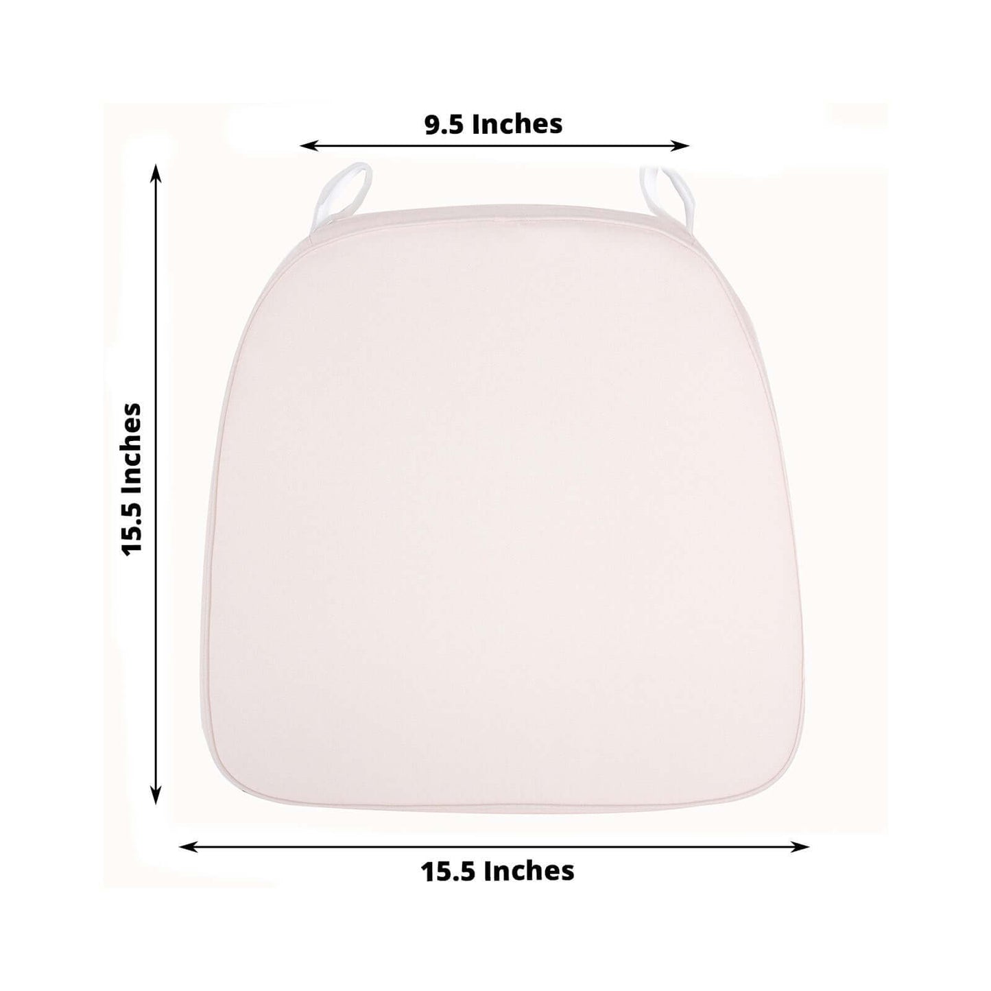 Chiavari Chair Cushion with 1.5" Thick Memory Foam and Ties Blush - Stylish Removable Cover for Comfort - Linen Luxes