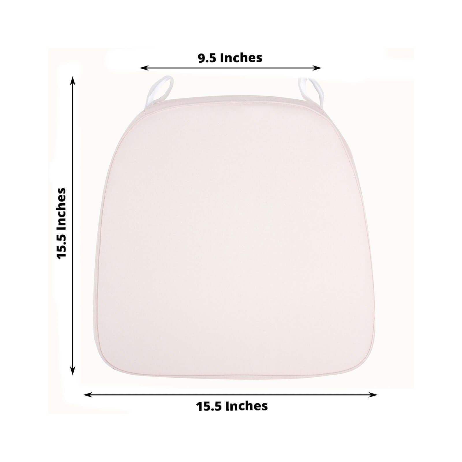 Chiavari Chair Cushion with 1.5" Thick Memory Foam and Ties Blush - Stylish Removable Cover for Comfort - Linen Luxes