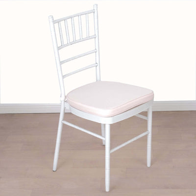 Chiavari Chair Cushion with 1.5" Thick Memory Foam and Ties Blush - Stylish Removable Cover for Comfort - Linen Luxes