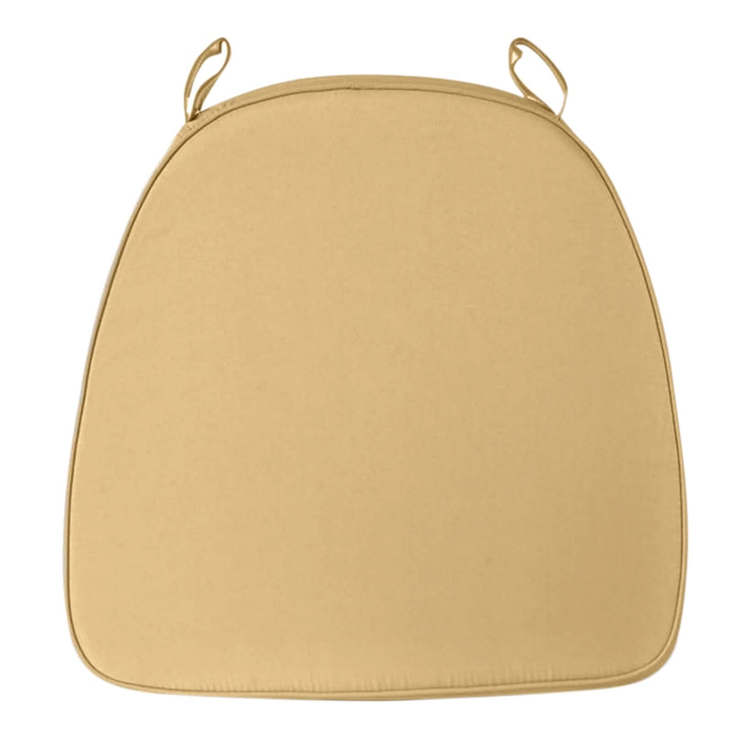 Chiavari Chair Cushion with 1.5" Thick Memory Foam and Ties Champagne - Stylish Removable Cover for Comfort - Linen Luxes
