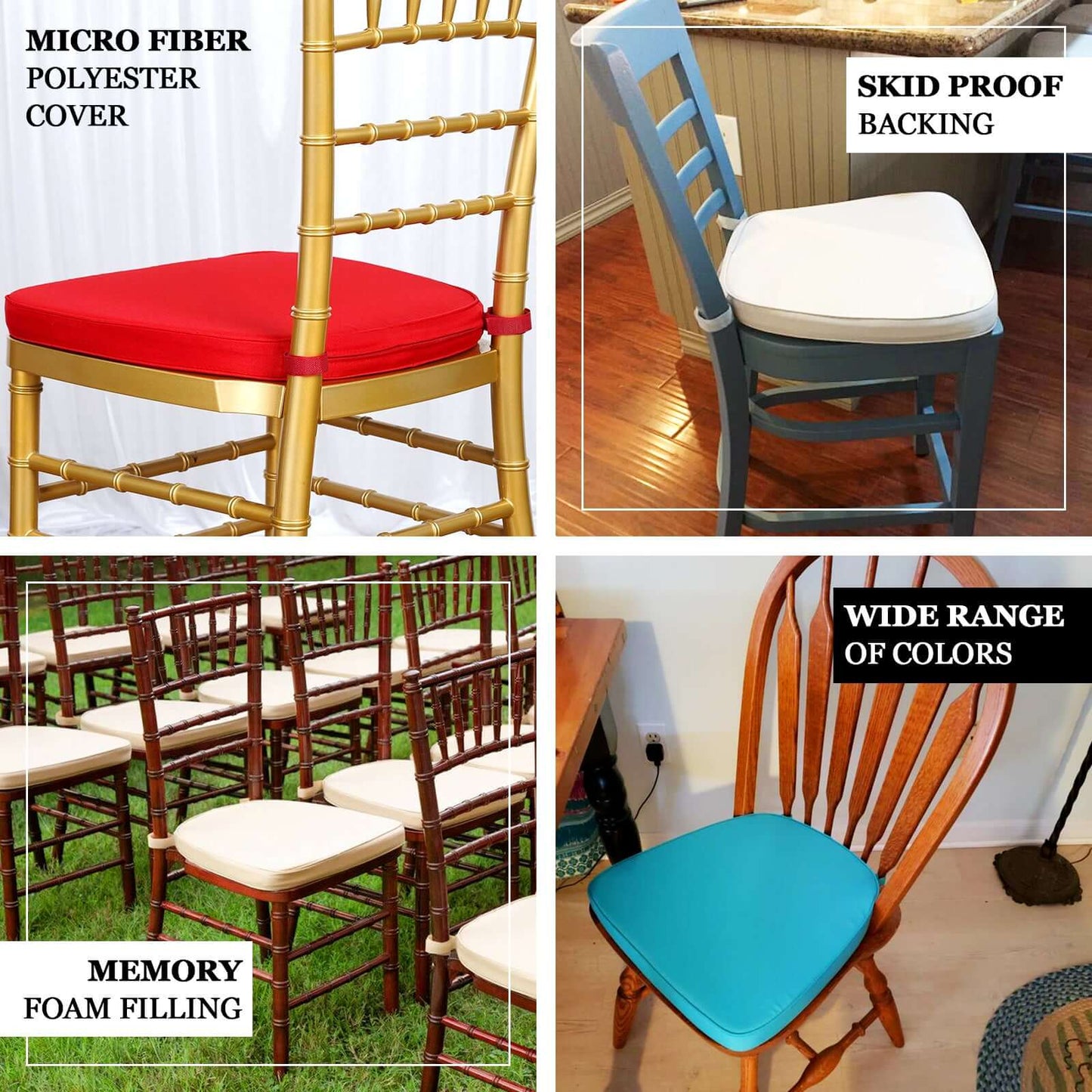 Chiavari Chair Cushion with 1.5" Thick Memory Foam and Ties Dusty Rose - Stylish Removable Cover for Comfort - Linen Luxes