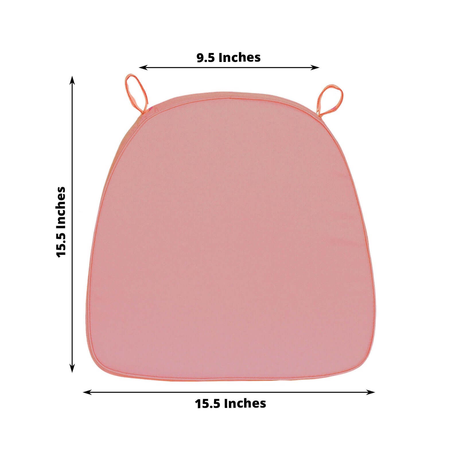 Chiavari Chair Cushion with 1.5" Thick Memory Foam and Ties Dusty Rose - Stylish Removable Cover for Comfort - Linen Luxes