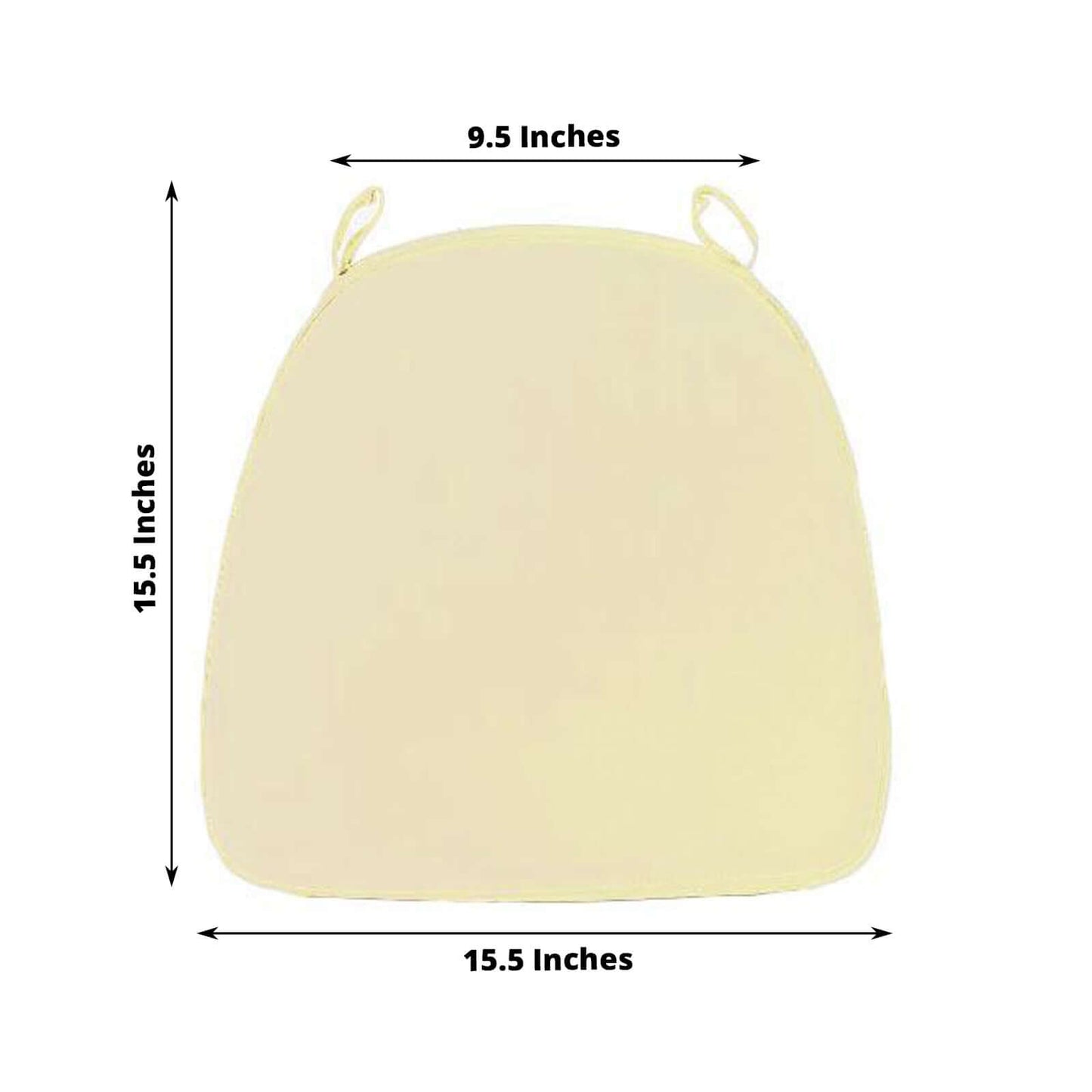 Chiavari Chair Cushion with 1.5" Thick Memory Foam and Ties Ivory - Stylish Removable Cover for Comfort - Linen Luxes