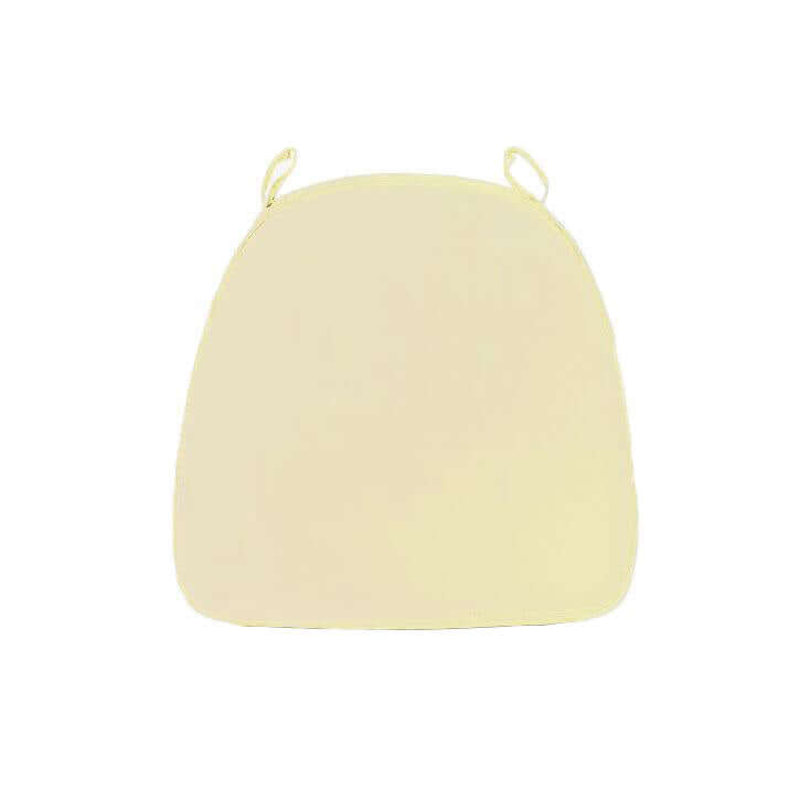Chiavari Chair Cushion with 1.5" Thick Memory Foam and Ties Ivory - Stylish Removable Cover for Comfort - Linen Luxes