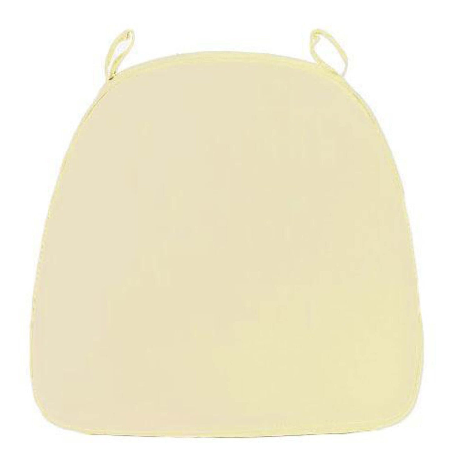 Chiavari Chair Cushion with 1.5" Thick Memory Foam and Ties Ivory - Stylish Removable Cover for Comfort - Linen Luxes