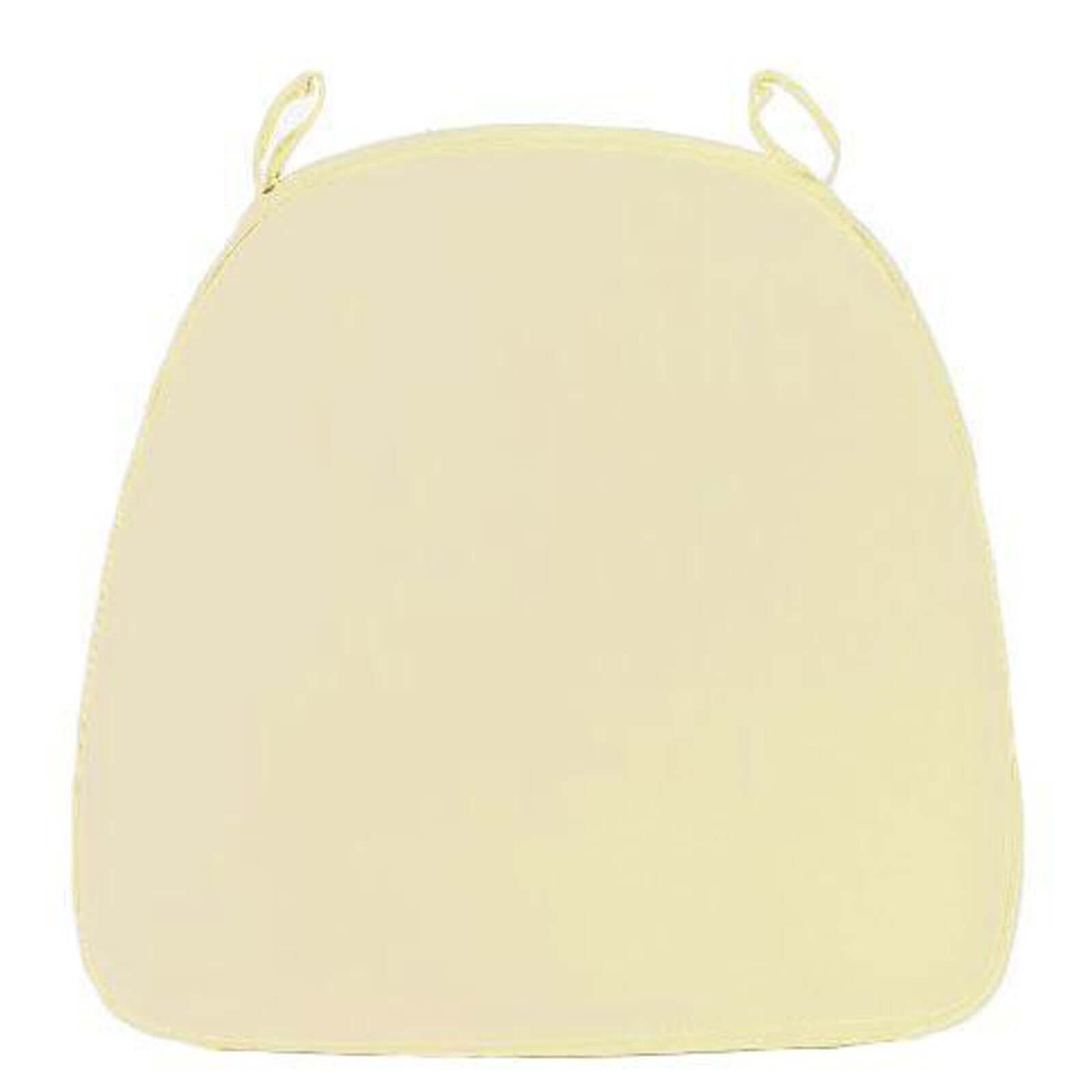 Chiavari Chair Cushion with 1.5" Thick Memory Foam and Ties Ivory - Stylish Removable Cover for Comfort - Linen Luxes