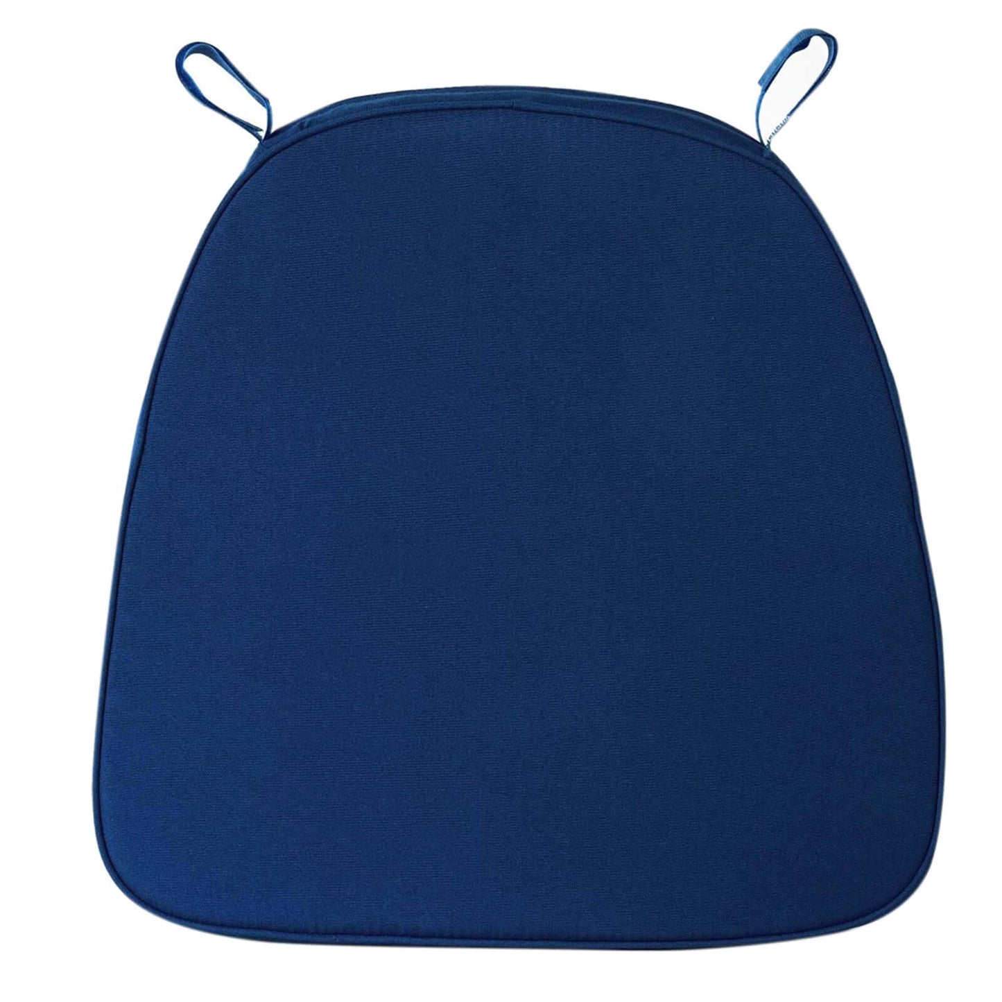 Chiavari Chair Cushion with 1.5" Thick Memory Foam and Ties Navy Blue - Stylish Removable Cover for Comfort - Linen Luxes