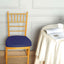 Chiavari Chair Cushion with 1.5" Thick Memory Foam and Ties Navy Blue - Stylish Removable Cover for Comfort - Linen Luxes