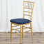 Chiavari Chair Cushion with 1.5" Thick Memory Foam and Ties Navy Blue - Stylish Removable Cover for Comfort - Linen Luxes