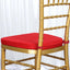 Chiavari Chair Cushion with 1.5" Thick Memory Foam and Ties Red - Stylish Removable Cover for Comfort - Linen Luxes