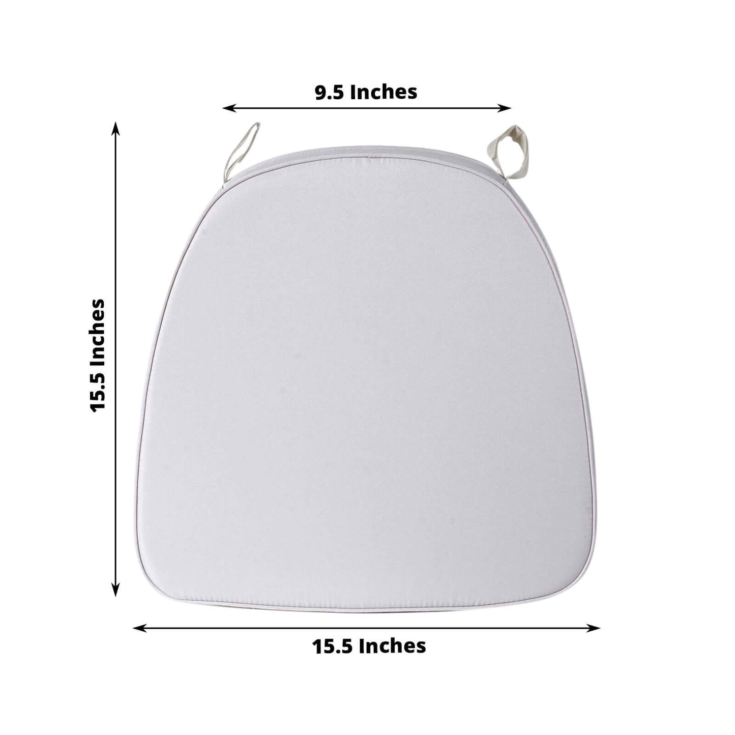 Chiavari Chair Cushion with 1.5" Thick Memory Foam and Ties Silver - Stylish Removable Cover for Comfort - Linen Luxes