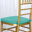 Chiavari Chair Cushion with 1.5" Thick Memory Foam and Ties Turquoise - Stylish Removable Cover for Comfort - Linen Luxes