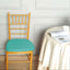 Chiavari Chair Cushion with 1.5" Thick Memory Foam and Ties Turquoise - Stylish Removable Cover for Comfort - Linen Luxes