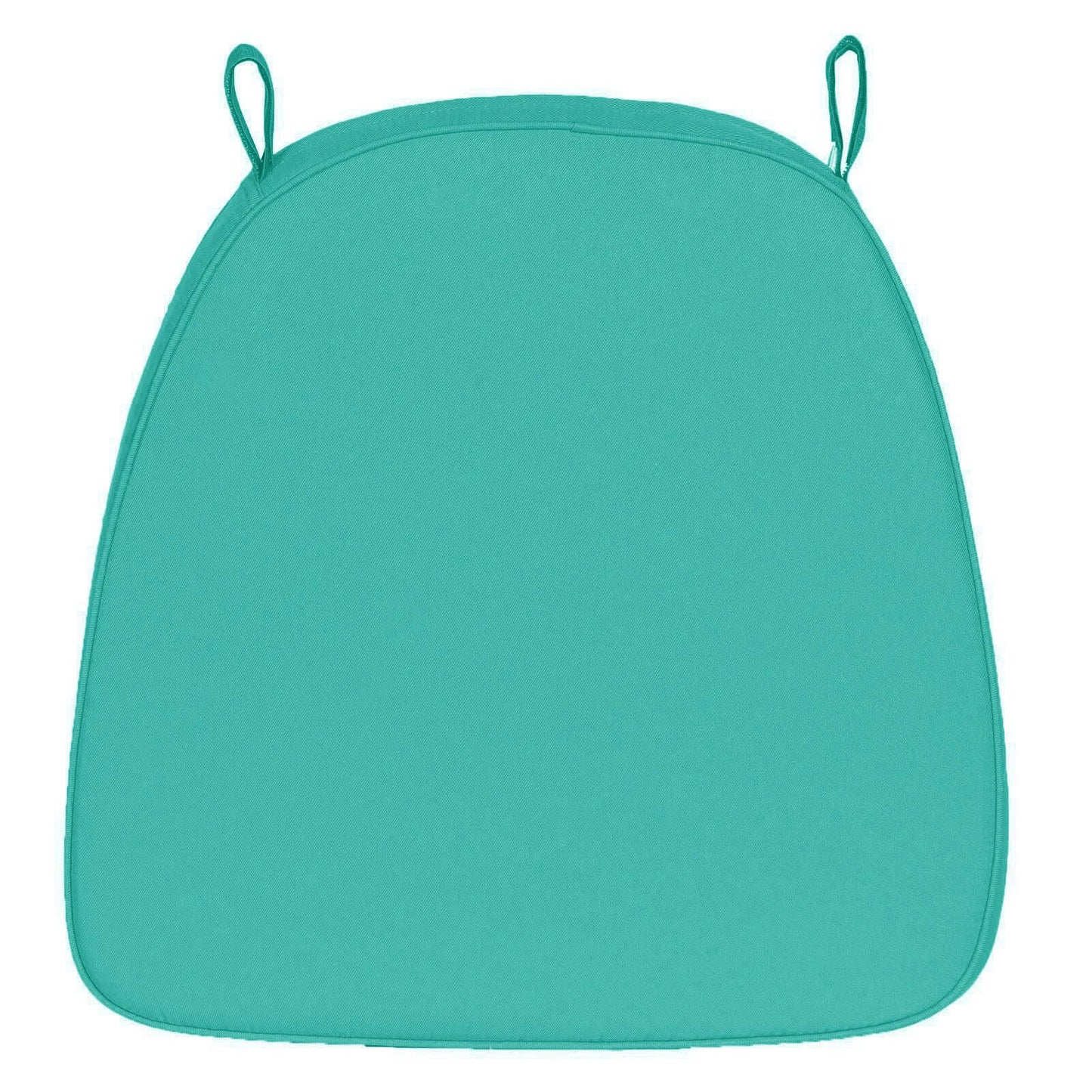 Chiavari Chair Cushion with 1.5" Thick Memory Foam and Ties Turquoise - Stylish Removable Cover for Comfort - Linen Luxes