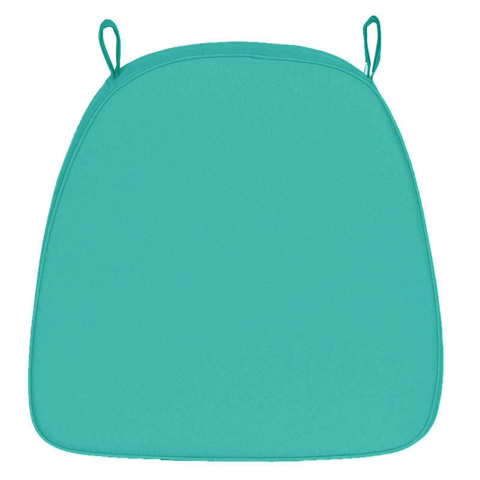 Chiavari Chair Cushion with 1.5" Thick Memory Foam and Ties Turquoise - Stylish Removable Cover for Comfort - Linen Luxes