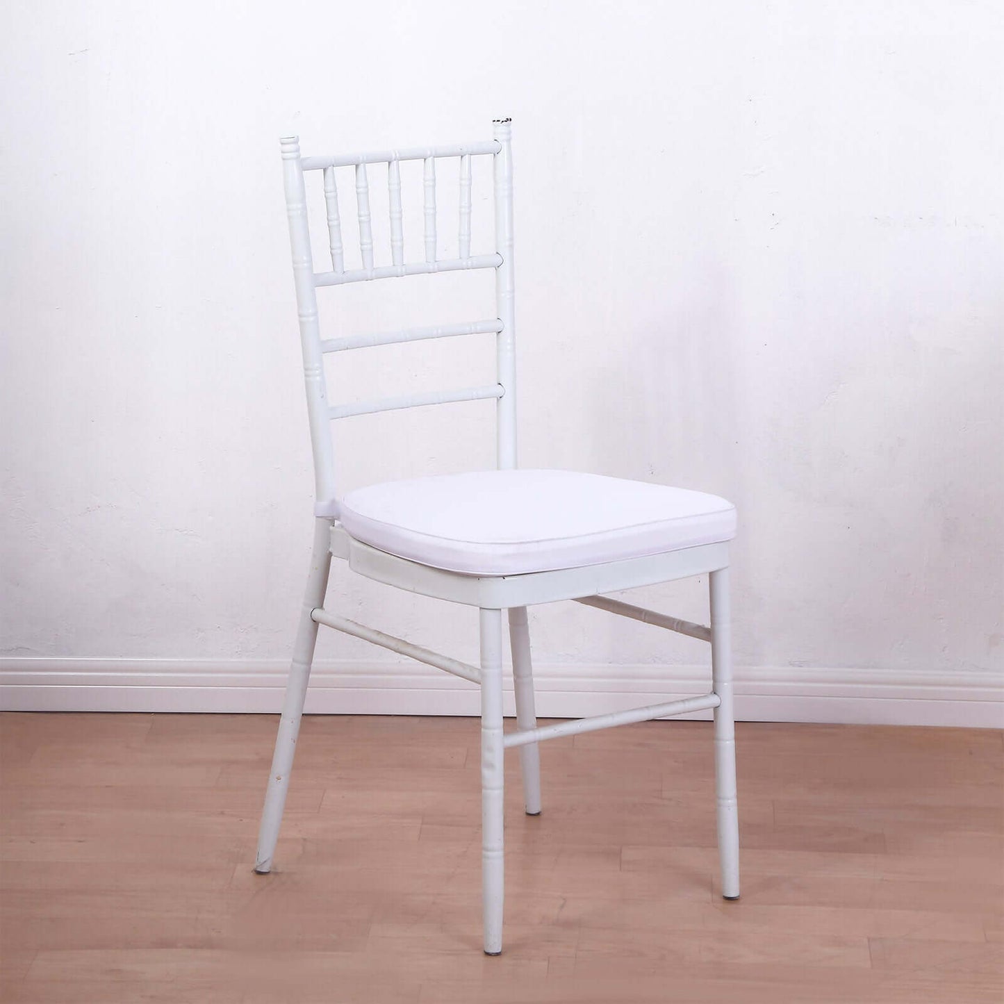 Chiavari Chair Cushion with 1.5" Thick Memory Foam and Ties White - Stylish Removable Cover for Comfort - Linen Luxes