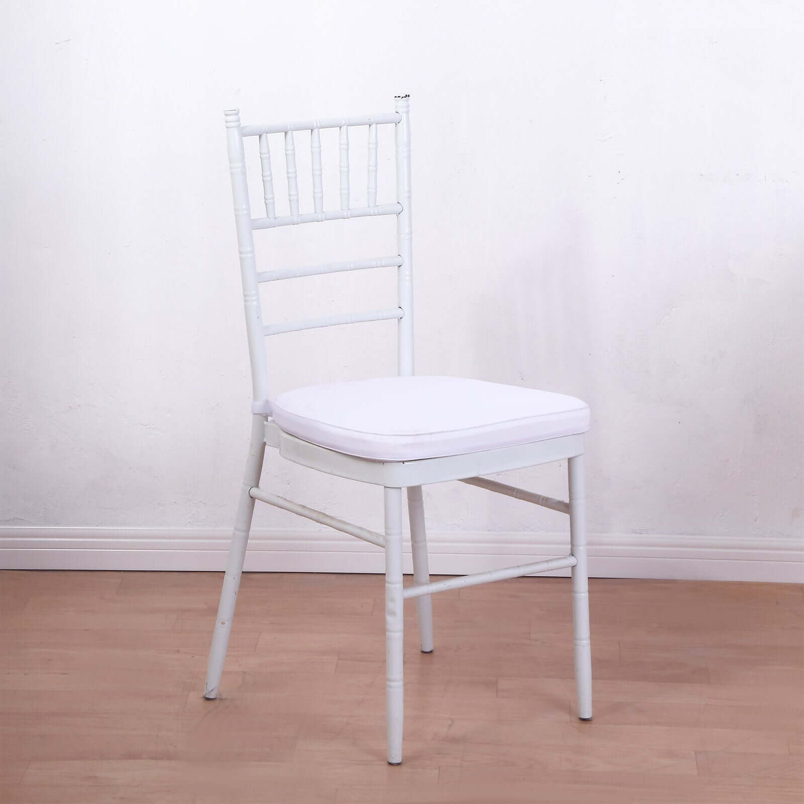 Chiavari Chair Cushion with 1.5" Thick Memory Foam and Ties White - Stylish Removable Cover for Comfort - Linen Luxes
