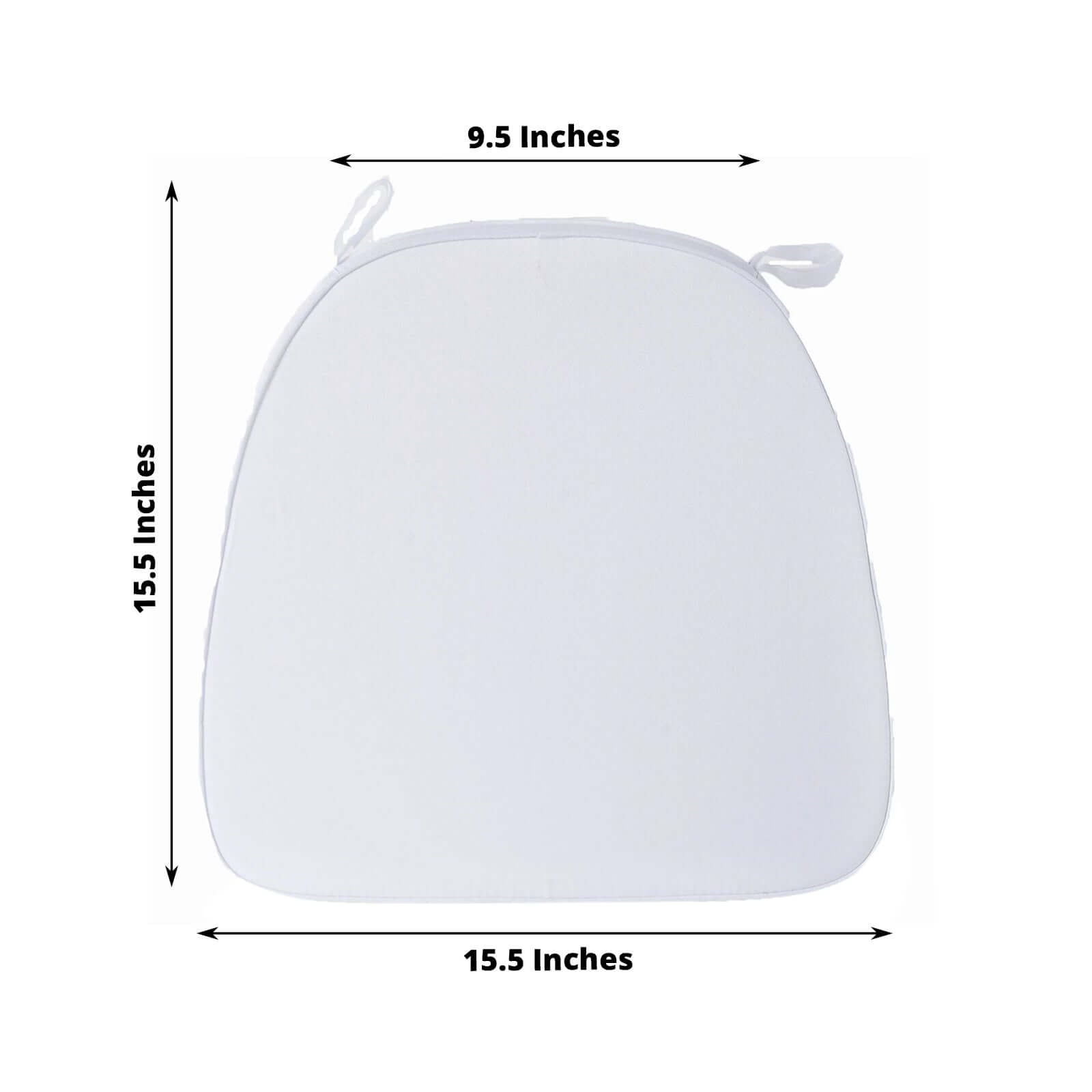 Chiavari Chair Cushion with 1.5" Thick Memory Foam and Ties White - Stylish Removable Cover for Comfort - Linen Luxes