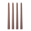 12-Pack Taper Candles Premium Wax Design Mocha Brown - Unscented Candles for Upscale Settings 10"
