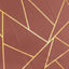 Polyester 120" Round Tablecloth Terracotta (Rust) with Gold Foil Geometric Pattern Wrinkle-Resistant Seamless Table Cover