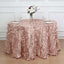 Taffeta 120" Round Tablecloth Dusty Rose | 3D Leaf Petal Design Seamless Table Cover