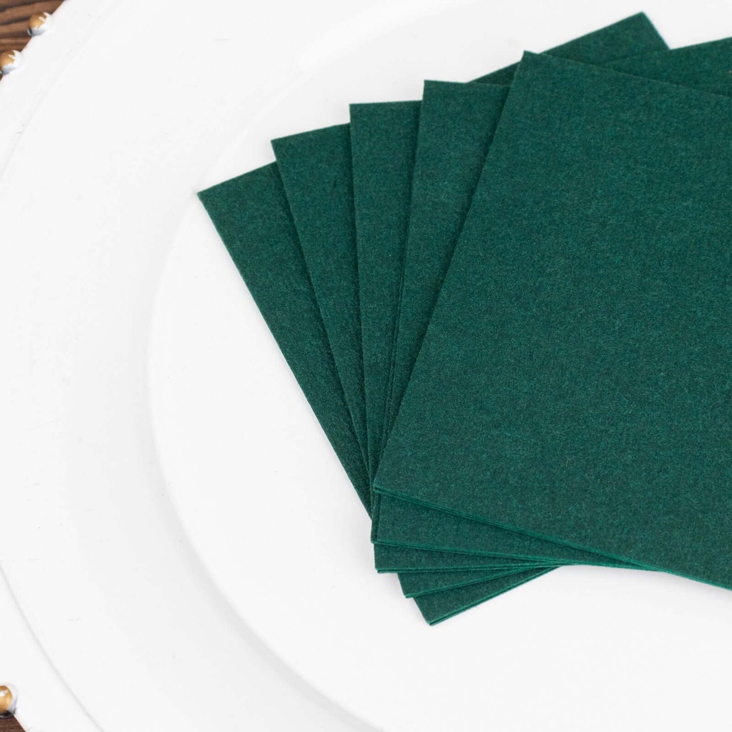 20 Pack Linen-Like Paper 5"x5" Napkins Hunter Emerald Green - Highly Absorbent Airlaid Napkins