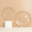 10-Pack Plastic Dinner Plates in Clear with Gold Scalloped Rim - Disposable Party Plates 9"