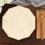 25-Pack Paper 9" Decagon Dinner Plates in Beige with Gold Foil Rim - Disposable Geometric Party Plates for Modern Weddings & Events